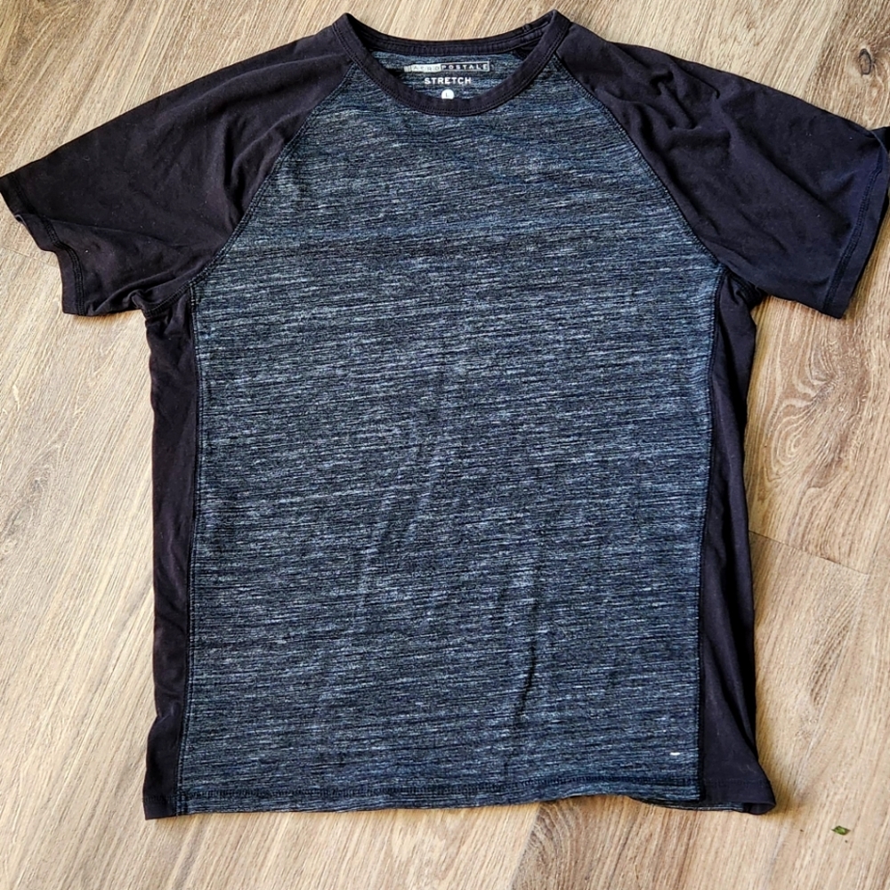 Aeropostale Stretch Dk Blue Heather Short Sleeve Pullover T Shirt Size L
